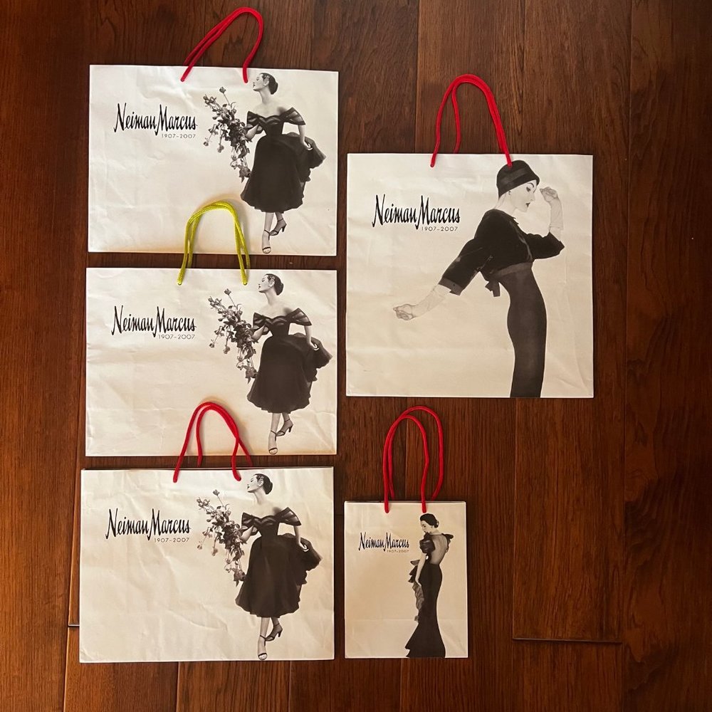 5-Neiman Marcus 100th Anniversary Shopping Bags